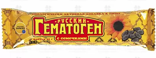 Гематоген РУССКИЙ с семечками 40г (БАД) ✅ 11181/06200 | Сноваздорово.рф